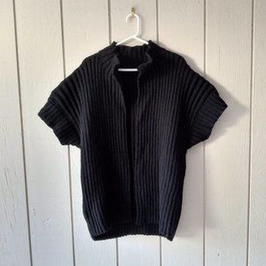 ladies luxurious stand collar cardigan, black, acrylic wool, size XXL, new